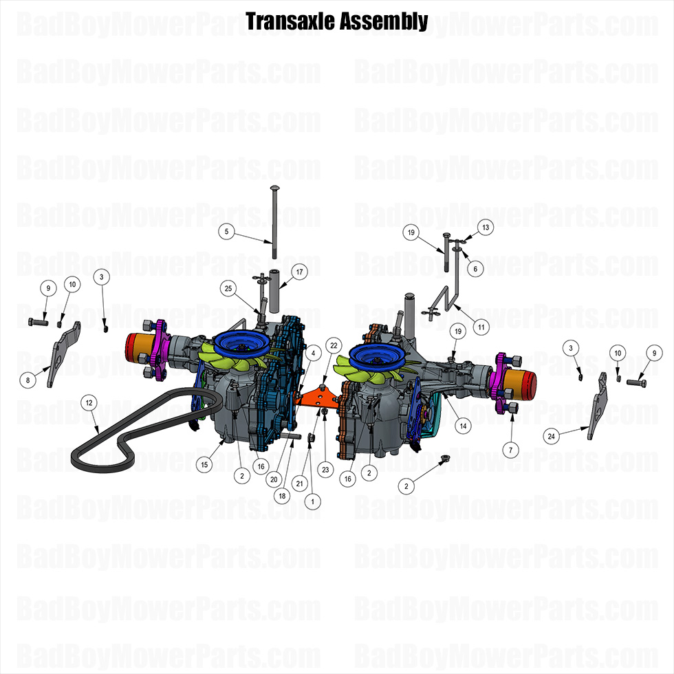 3934 - Bad Boy Mower Parts Lookup > 2025 > Revolt SD > Transaxle Assembly